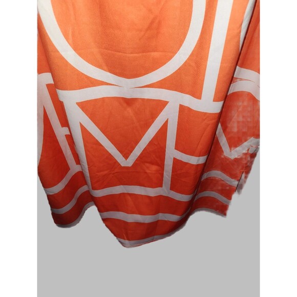 Orange and White Button Down Assymetrical Midi Shirt Dress - size M - Picture 5 of 7
